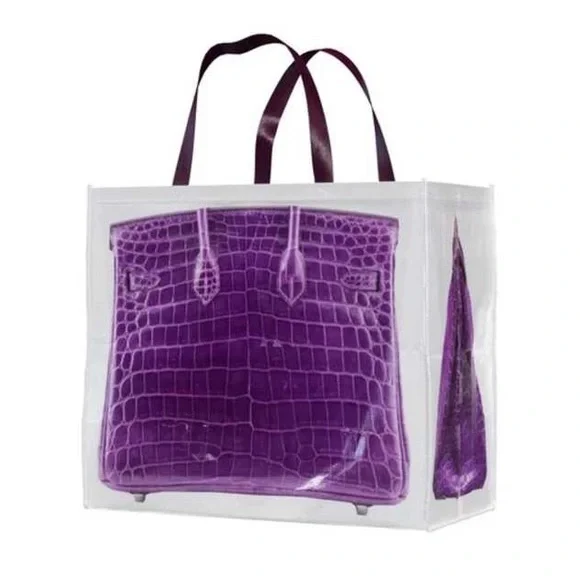 Croc “Print” Reusable Shopping Tote in Purple - Picture 5 of 10